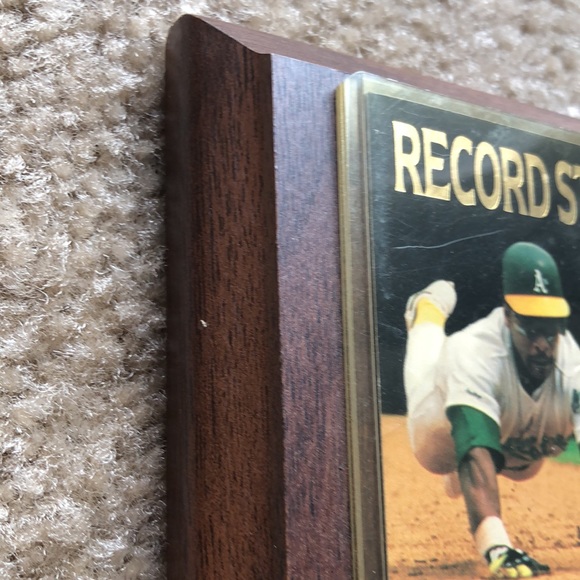 1991 LEAF BASEBALL PLAQUE CARD RICKEY HENDERSON - Picture 6 of 9